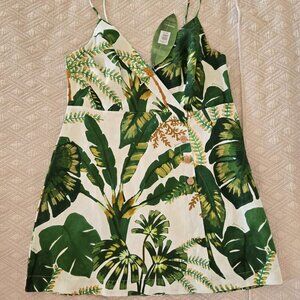 FARM RIO Tropical Forest Off-White Mini Dress  Color: TROPICAL FOREST OFF-WHITE